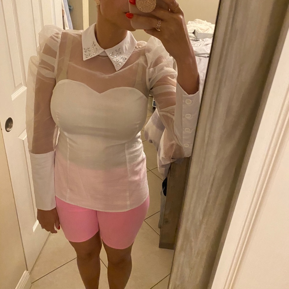 White Puff Sleeve Blouse